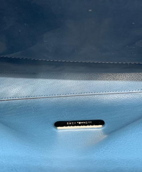 MICHAEL KORS（マイケル・コース）MICHAEL KORS (マイケル・コース) レザートートバッグ ネイビーの古着・服飾アイテム