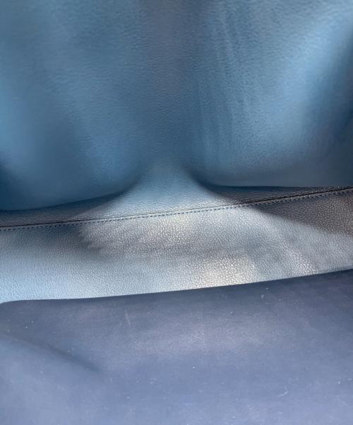 MICHAEL KORS（マイケル・コース）MICHAEL KORS (マイケル・コース) レザートートバッグ ネイビーの古着・服飾アイテム