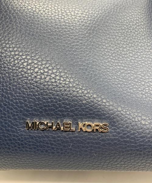 MICHAEL KORS（マイケル・コース）MICHAEL KORS (マイケル・コース) レザートートバッグ ネイビーの古着・服飾アイテム