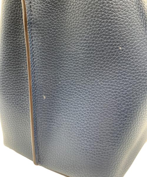 MICHAEL KORS（マイケル・コース）MICHAEL KORS (マイケル・コース) レザートートバッグ ネイビーの古着・服飾アイテム