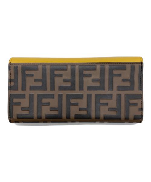 FENDI（フェンディ）FENDI (フェンディ) 長財布 イエロー×ブラウンの古着・服飾アイテム