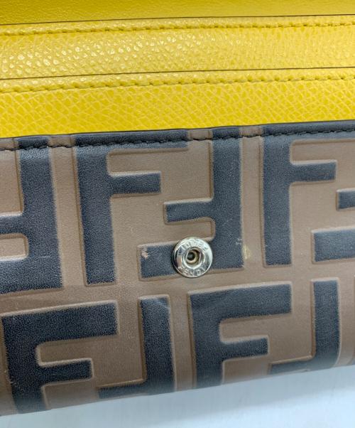 FENDI（フェンディ）FENDI (フェンディ) 長財布 イエロー×ブラウンの古着・服飾アイテム