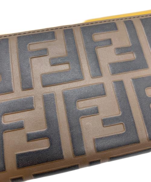 FENDI（フェンディ）FENDI (フェンディ) 長財布 イエロー×ブラウンの古着・服飾アイテム
