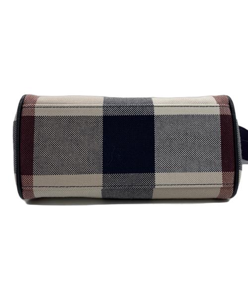 BLUE LABEL CRESTBRIDGE（ブルーレーベルクレストブリッジ）BLUE LABEL CRESTBRIDGE (ブルーレーベルクレストブリッジ) チェックキャンバス2WAYバッグ ブルー×ホワイトの古着・服飾アイテム