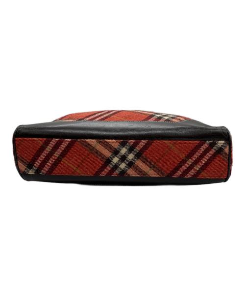 BURBERRY BLUE LABEL（バーバリー ブルー レーベル）BURBERRY BLUE LABEL (バーバリー ブルー レーベル) ウールトートバッグ レッドの古着・服飾アイテム