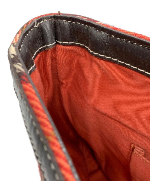 BURBERRY BLUE LABEL（バーバリー ブルー レーベル）BURBERRY BLUE LABEL (バーバリー ブルー レーベル) ウールトートバッグ レッドの古着・服飾アイテム