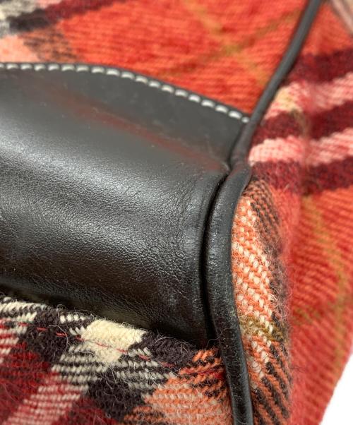 BURBERRY BLUE LABEL（バーバリー ブルー レーベル）BURBERRY BLUE LABEL (バーバリー ブルー レーベル) ウールトートバッグ レッドの古着・服飾アイテム