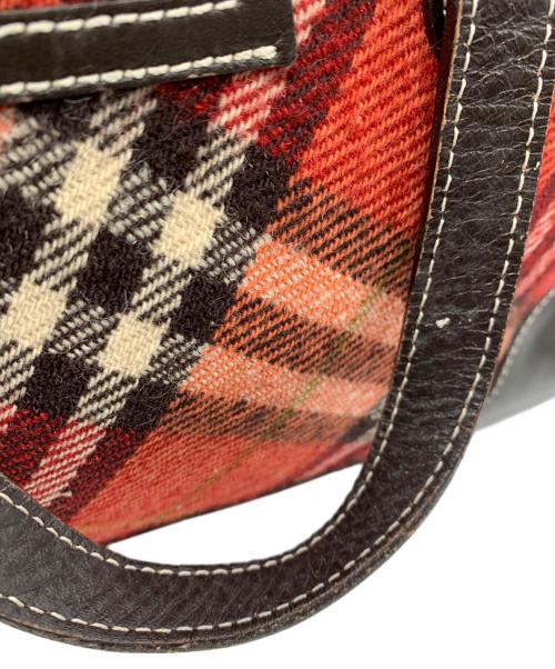 BURBERRY BLUE LABEL（バーバリー ブルー レーベル）BURBERRY BLUE LABEL (バーバリー ブルー レーベル) ウールトートバッグ レッドの古着・服飾アイテム