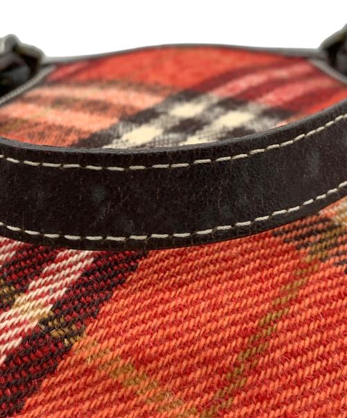 BURBERRY BLUE LABEL（バーバリー ブルー レーベル）BURBERRY BLUE LABEL (バーバリー ブルー レーベル) ウールトートバッグ レッドの古着・服飾アイテム
