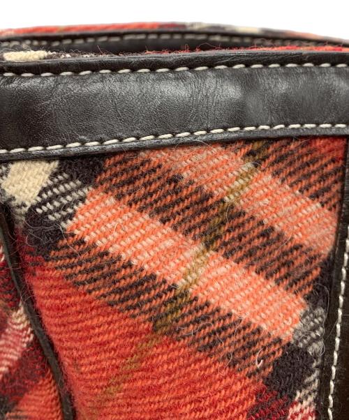 BURBERRY BLUE LABEL（バーバリー ブルー レーベル）BURBERRY BLUE LABEL (バーバリー ブルー レーベル) ウールトートバッグ レッドの古着・服飾アイテム