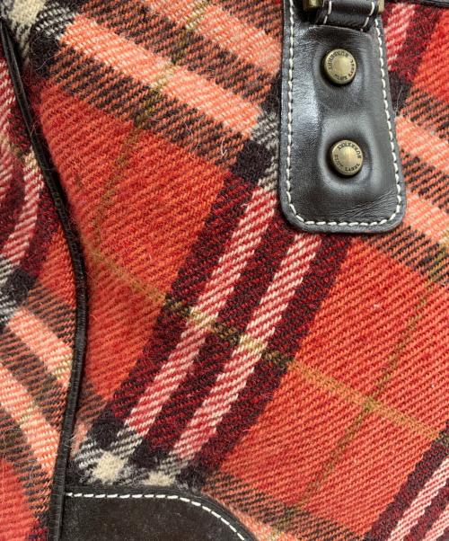 BURBERRY BLUE LABEL（バーバリー ブルー レーベル）BURBERRY BLUE LABEL (バーバリー ブルー レーベル) ウールトートバッグ レッドの古着・服飾アイテム