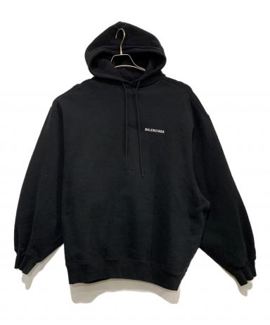 ひー様⭐︎18時まで⭐︎BALENCIAGA ブラック フード付きパーカー M 中古・古着通販】BALENCIAGA (バレンシアガ) プルオーバーパーカー