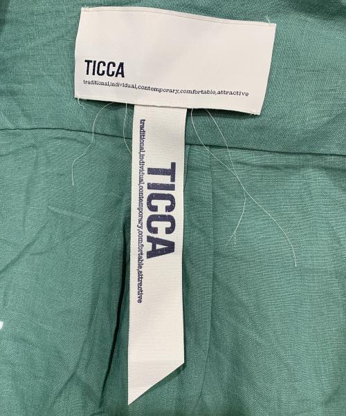 ticca（ティッカ）TICCA (ティッカ) 別注リネン半袖エンブロイダイリーシャツ グリーン サイズ:FREEの古着・服飾アイテム