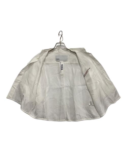 ticca（ティッカ）TICCA (ティッカ) 別注リネン半袖エンブロイダイリーシャツ ホワイト サイズ:FREEの古着・服飾アイテム