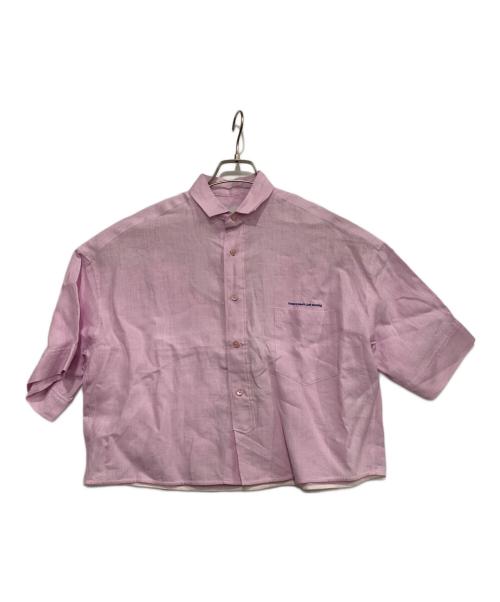 ticca（ティッカ）TICCA (ティッカ) 別注リネン半袖エンブロイダイリーシャツ ピンク サイズ:FREEの古着・服飾アイテム
