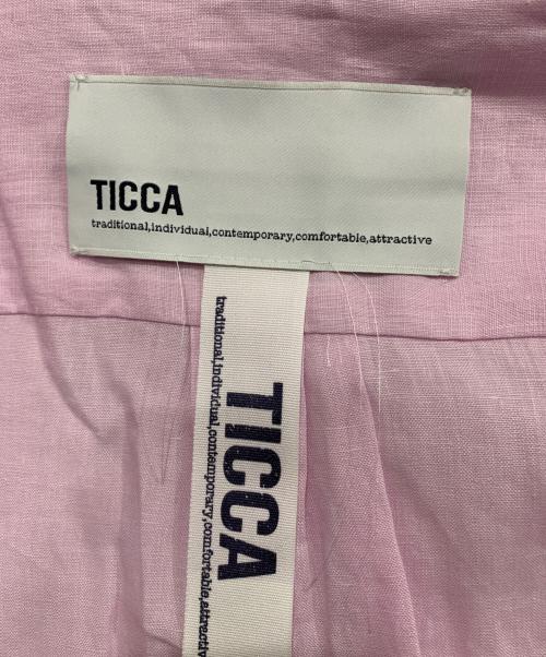 ticca（ティッカ）TICCA (ティッカ) 別注リネン半袖エンブロイダイリーシャツ ピンク サイズ:FREEの古着・服飾アイテム