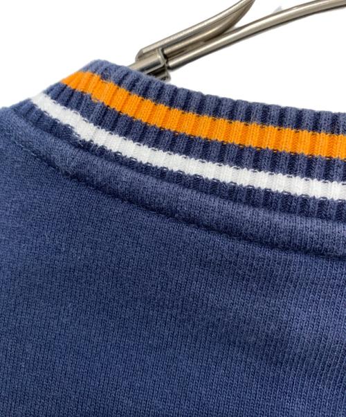 X-LARGE（エクストララージ）X-LARGE (エクストララージ) TRIPED SLEEVE TEAM LOGO CREWNECK SWEAT ネイビー サイズ:Lの古着・服飾アイテム