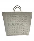 1piu1uguale3ウノピュウノウグァーレトレ）の古着「パンチングトートバッグ」｜アイボリー