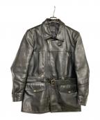 KADOYAカドヤ）の古着「レザーコート」｜ブラック