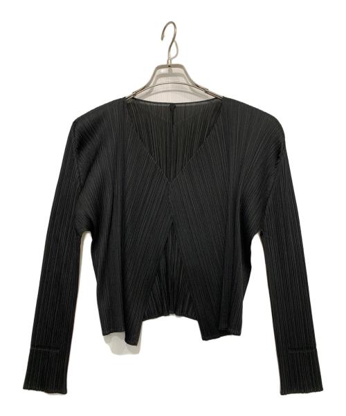 PLEATS PLEASE（プリーツプリーズ）PLEATS PLEASE (プリーツプリーズ) 薄手カーディガン ブラック サイズ:3の古着・服飾アイテム