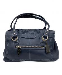 COACH（コーチ）の古着「レザーショルダーバッグ」｜ネイビー