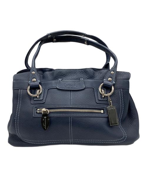 COACH（コーチ）COACH (コーチ) レザーショルダーバッグ ネイビーの古着・服飾アイテム