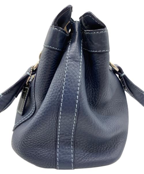 COACH（コーチ）COACH (コーチ) レザーショルダーバッグ ネイビーの古着・服飾アイテム