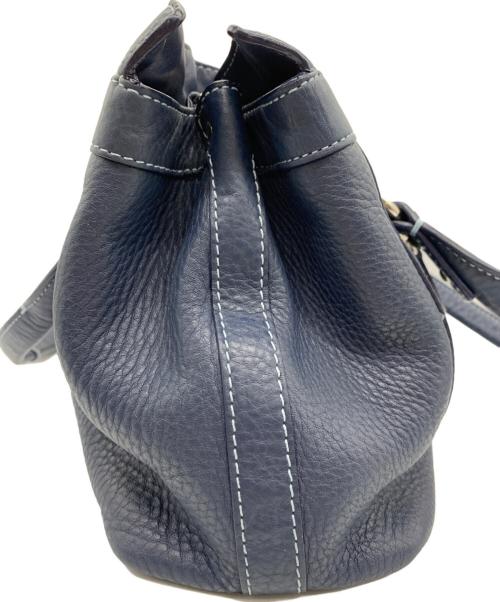 COACH（コーチ）COACH (コーチ) レザーショルダーバッグ ネイビーの古着・服飾アイテム