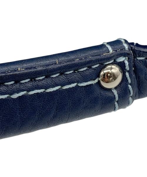 COACH（コーチ）COACH (コーチ) レザーショルダーバッグ ネイビーの古着・服飾アイテム