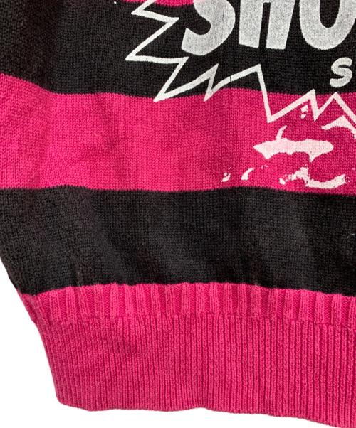 Hysteric Glamour（ヒステリックグラマー）Hysteric Glamour (ヒステリックグラマー) 薄手ニット ショッキングピンク×ブラック サイズ:FREEの古着・服飾アイテム