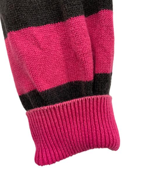 Hysteric Glamour（ヒステリックグラマー）Hysteric Glamour (ヒステリックグラマー) 薄手ニット ショッキングピンク×ブラック サイズ:FREEの古着・服飾アイテム