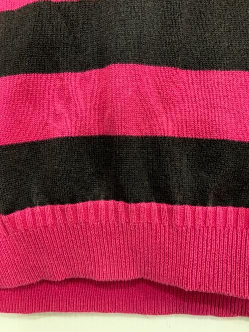 Hysteric Glamour（ヒステリックグラマー）Hysteric Glamour (ヒステリックグラマー) 薄手ニット ショッキングピンク×ブラック サイズ:FREEの古着・服飾アイテム