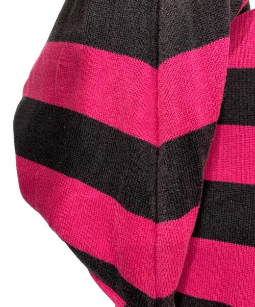 Hysteric Glamour（ヒステリックグラマー）Hysteric Glamour (ヒステリックグラマー) 薄手ニット ショッキングピンク×ブラック サイズ:FREEの古着・服飾アイテム