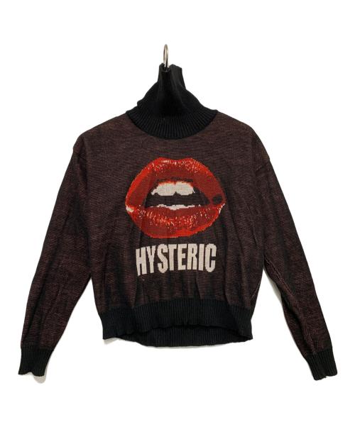 Hysteric Glamour（ヒステリックグラマー）Hysteric Glamour (ヒステリックグラマー) タートルネックニット ブラック×レッド サイズ:FREEの古着・服飾アイテム