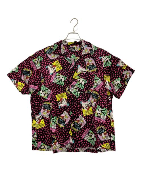 Hysteric Glamour（ヒステリックグラマー）Hysteric Glamour (ヒステリックグラマー) 半袖シャツ ピンク×ブラック サイズ:FREEの古着・服飾アイテム