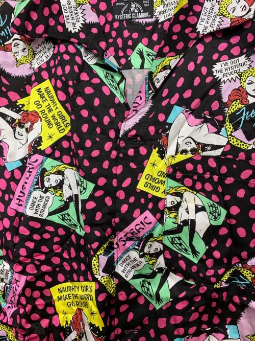 Hysteric Glamour（ヒステリックグラマー）Hysteric Glamour (ヒステリックグラマー) 半袖シャツ ピンク×ブラック サイズ:FREEの古着・服飾アイテム