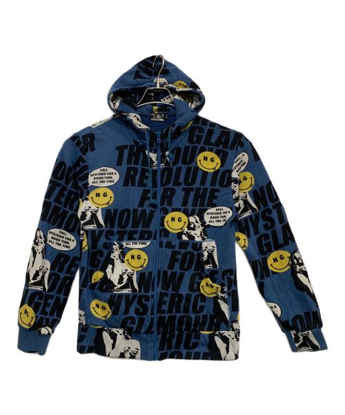 Hysteric Glamour（ヒステリックグラマー）Hysteric Glamour (ヒステリックグラマー) ジップパーカー ブルー サイズ:Sの古着・服飾アイテム