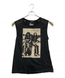 Hysteric Glamour（ヒステリックグラマー）の古着「ノースリーブカットソー」｜ホワイト×ブラック