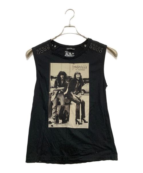 Hysteric Glamour（ヒステリックグラマー）Hysteric Glamour (ヒステリックグラマー) ノースリーブカットソー ホワイト×ブラック サイズ:FREEの古着・服飾アイテム