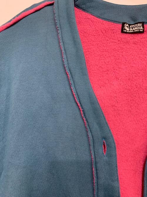 Hysteric Glamour（ヒステリックグラマー）Hysteric Glamour (ヒステリックグラマー) スウェットカーディガン ブルー サイズ:FREEの古着・服飾アイテム