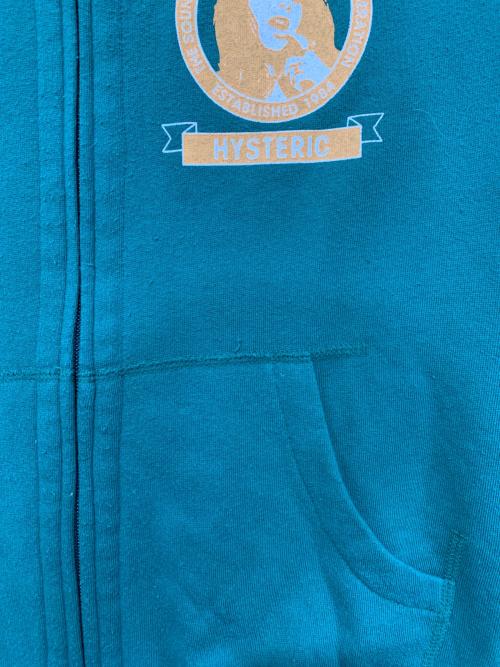 Hysteric Glamour（ヒステリックグラマー）Hysteric Glamour (ヒステリックグラマー) ジップパーカー グリーン サイズ:Sの古着・服飾アイテム