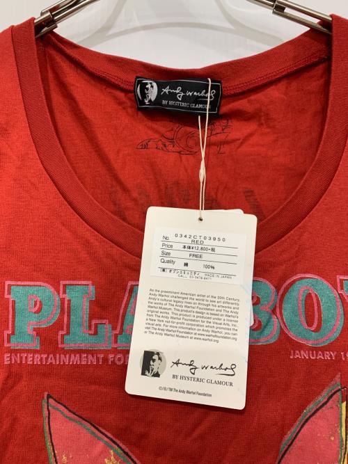 Hysteric Glamour（ヒステリックグラマー）Hysteric Glamour (ヒステリックグラマー) ノースリーブカットソー レッド サイズ:FREE 未使用品の古着・服飾アイテム