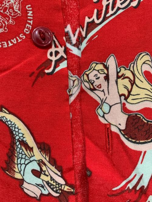 AVIREX（アヴィレックス）AVIREX (アヴィレックス) アロハシャツ レッド サイズ:Lの古着・服飾アイテム