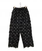 crinkle crinkle crinkleクリンクル クリンクル クリンクル）の古着「3Dエンブロイダリードットパンツ」｜ブラック