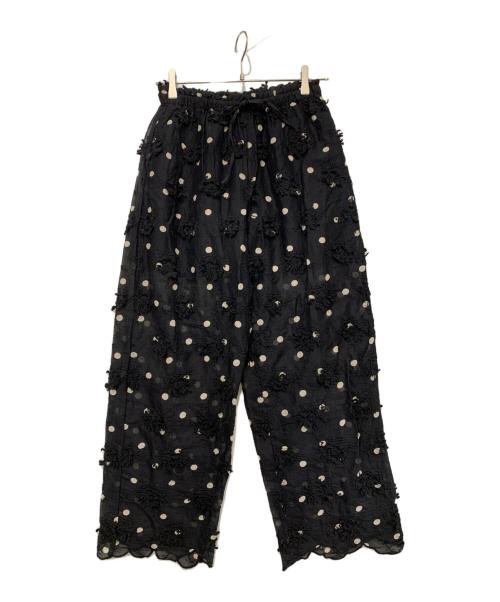 crinkle crinkle crinkle（クリンクル クリンクル クリンクル）crinkle crinkle crinkle (クリンクル クリンクル クリンクル) 3Dエンブロイダリードットパンツ ブラック サイズ:FREEの古着・服飾アイテム