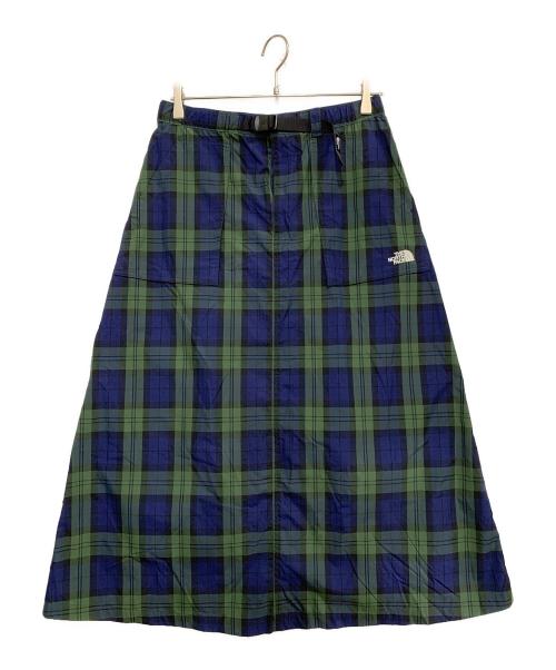 THE NORTH FACE（ザ ノース フェイス）THE NORTH FACE (ザ ノース フェイス) ノベルティコンパクトスカート グリーン×ネイビー サイズ:Lの古着・服飾アイテム