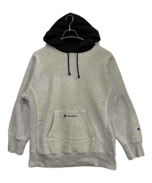 Champion（チャンピオン）Champion (チャンピオン) プルオーバーパーカー グレー×ブラック サイズ:Lの古着・服飾アイテム