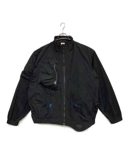 NIKE（ナイキ）NIKE (ナイキ) OFFWHITE (オフホワイト) ロゴ刺繍ナイロンジャケット ブラック サイズ:Lの古着・服飾アイテム