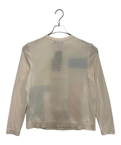 Aquascutum（アクアスキュータム）Aquascutum (アクアスキュータム) プリントコンビカーディガン ベージュ サイズ:10の古着・服飾アイテム