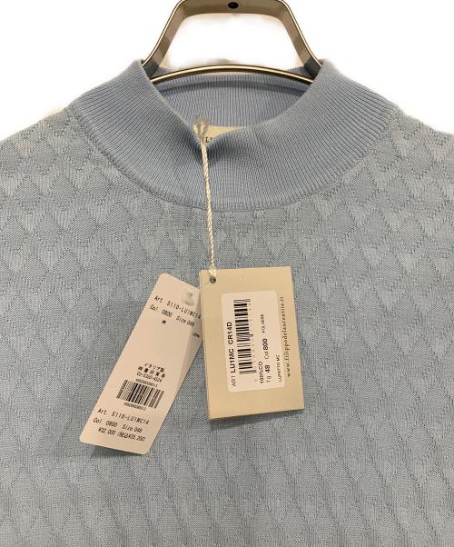FILIPPO DE LAURENTIIS（フィリッポ・デ・ローレンティス）FILIPPO DE LAURENTIIS (フィリッポ・デ・ローレンティス) 薄手ニット ブルー サイズ:48 未使用品の古着・服飾アイテム